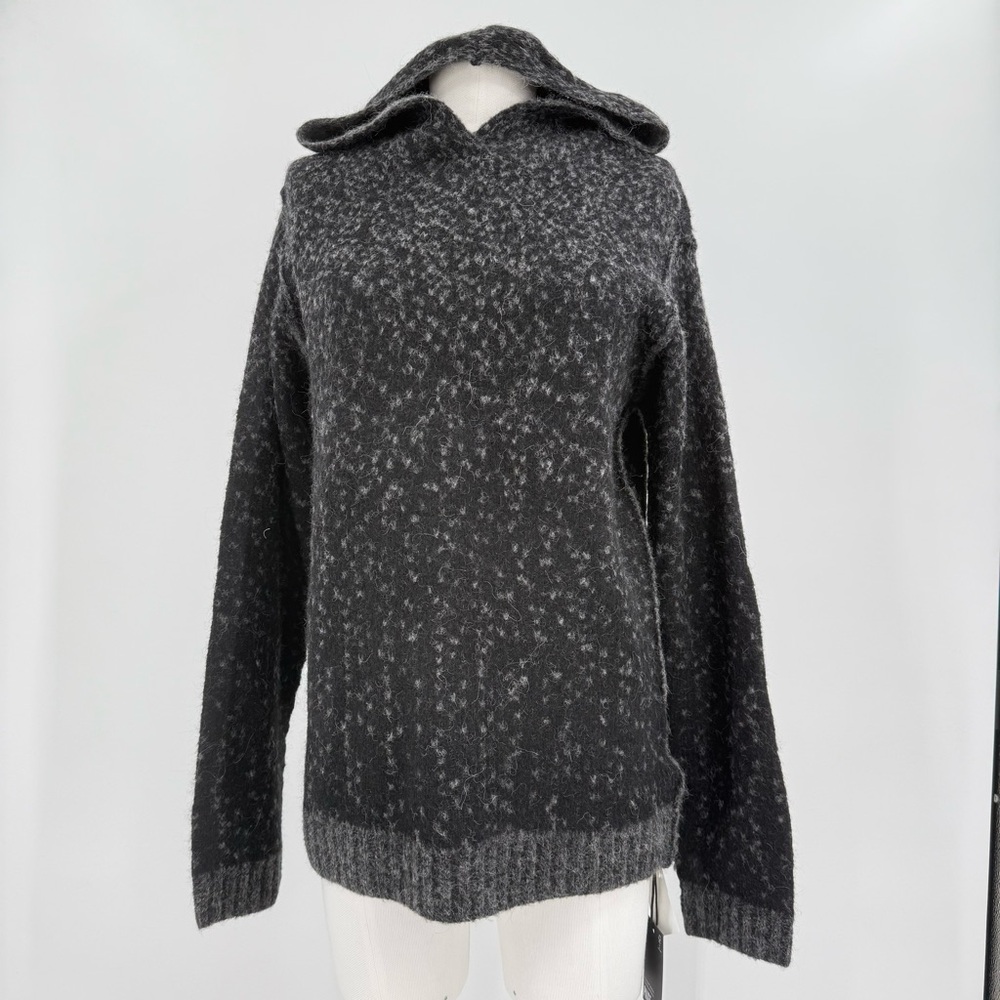 NWT PAIGE Haydon Hoodie Night Rain Gray Wool and Alpaca Blend Sweater Size M